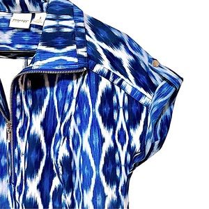 LIKE NEW Zenergy Ikat Print Dress - Navy/Azure/White, Fits M